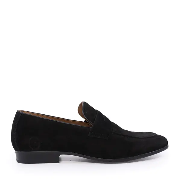 Pantofi loafers bărbați Benvenuti negri din piele întoarsă 2169BM8100VN