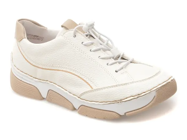 Pantofi RIEKER albi, 45969, din piele ecologica