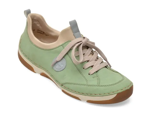 Pantofi RIEKER verzi, 55950, din piele ecologica
