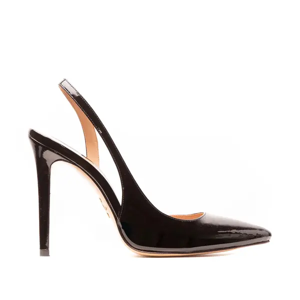 Pantofi Samantha II Piele Lacuita, Negri - 34 / 6.5 cm