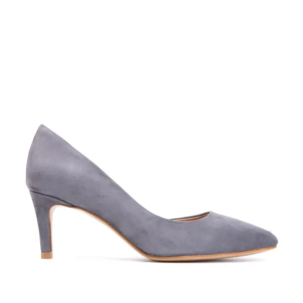 Pantofi Samantha Piele Intoarsa, Gri - 37.5 / 8 cm