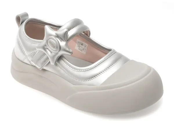 Pantofi SELECTION KIDS argintii, 532202, din piele ecologica