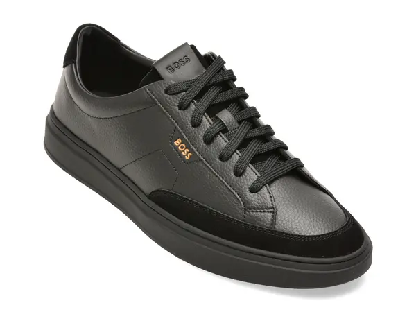 Pantofi sport BOSS negri, 8536, din piele naturala