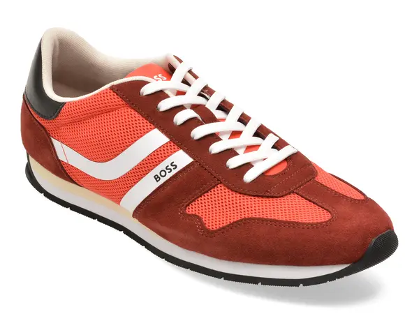 Pantofi sport BOSS rosii, 8468, din material textil