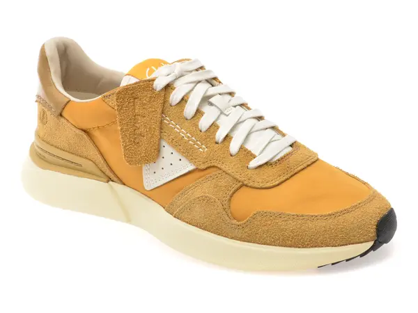 Pantofi sport CLARKS galbeni, CRAFT WICK LACE, din material textil si piele intoarsa