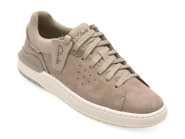 Pantofi sport CLARKS gri, COURTLITE 2 RUN, din nabuc