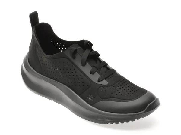 Pantofi sport CLARKS negri, SOLEVANA TIE, din material textil