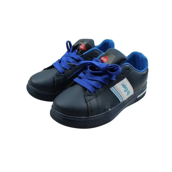 Pantofi sport din piele ecologica cu detalii holografice, albastru, NA, Lee Cooper Engros