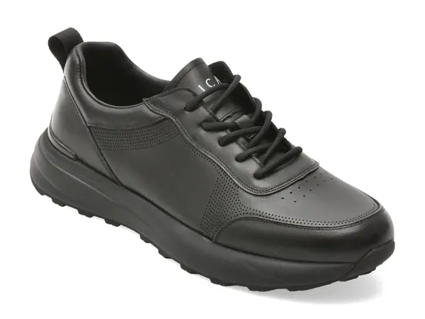 Pantofi sport EPICA negri, 63026, din piele naturala
