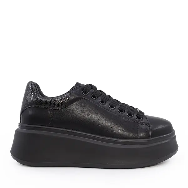 Pantofi sport femei Benvenuti negri din piele 3741dp002n