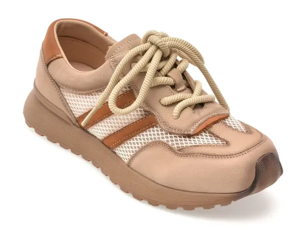 Pantofi sport FLAVIA PASSINI bej, WM05, din material textil si piele naturala