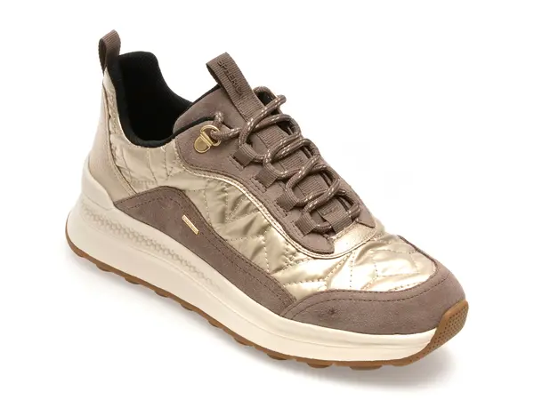 Pantofi sport GEOX maro, D46WPD, din material textil si piele naturala