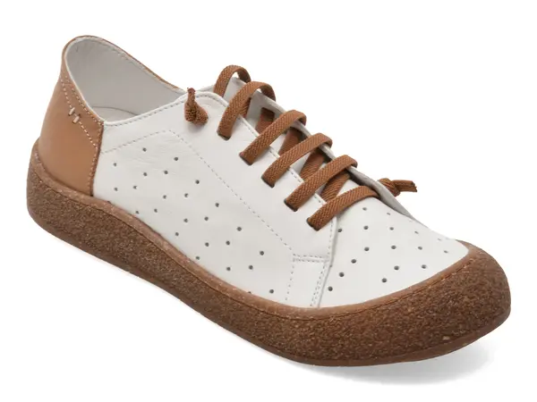 Pantofi sport GRYXX albi, 13011, din piele naturala