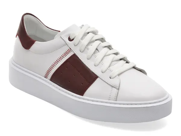 Pantofi sport MARCO BUFFON albi, BF351, din piele naturala