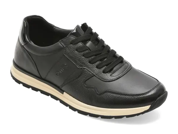 Pantofi sport OTTER negri, 63512, din piele naturala