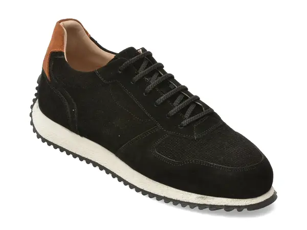 Pantofi sport OTTER negri, G200, din piele intoarsa