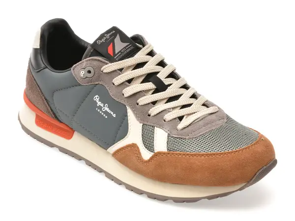 Pantofi sport PEPE JEANS multicolor, MS40021, din material textil si piele naturala