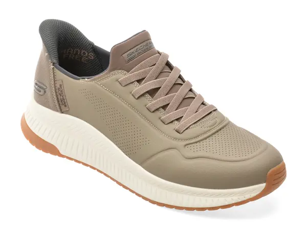 Pantofi sport SKECHERS gri, BOBS SQUAD 4, din piele ecologica