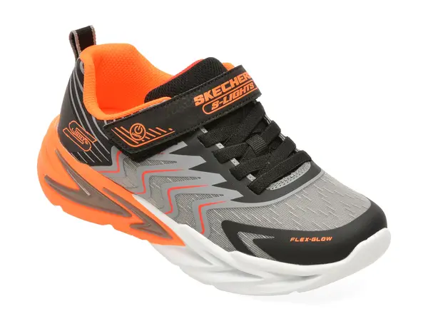 Pantofi sport SKECHERS gri, FLEX-GLOW ULTRA, din material textil