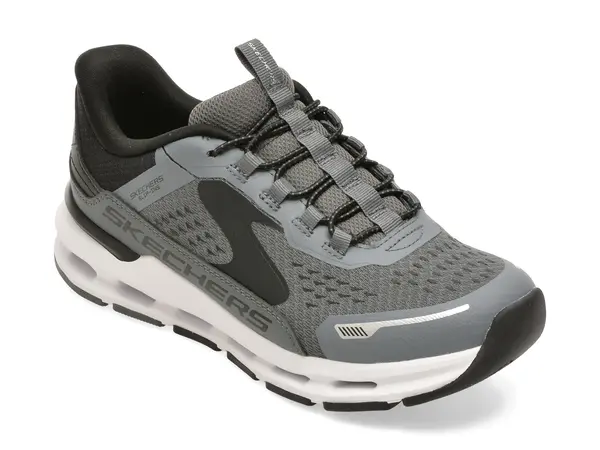 Pantofi sport SKECHERS gri, GLIDE-STEP PLUS, din material textil