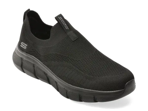 Pantofi sport SKECHERS negri, BOBS B FLEX, din material textil