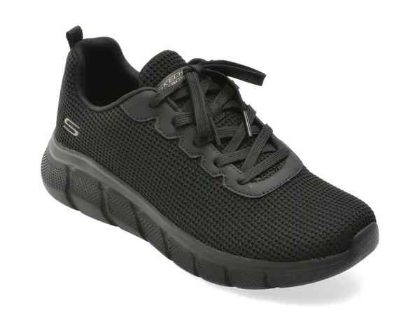 Pantofi sport SKECHERS negri, BOBS B FLEX, din material textil