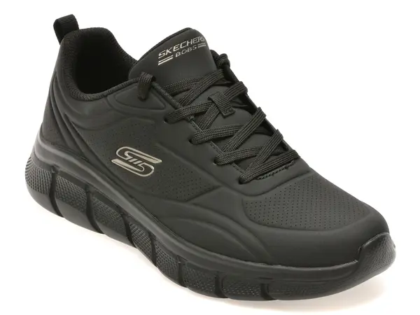 Pantofi sport SKECHERS negri, BOBS B FLEX, din piele ecologica