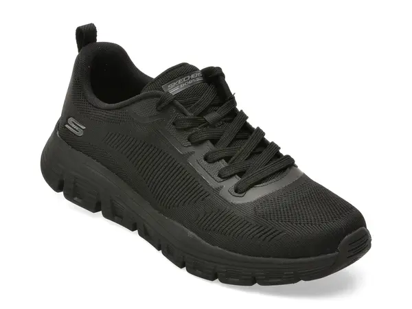Pantofi sport SKECHERS negri, BOBS B LITE, din material textil