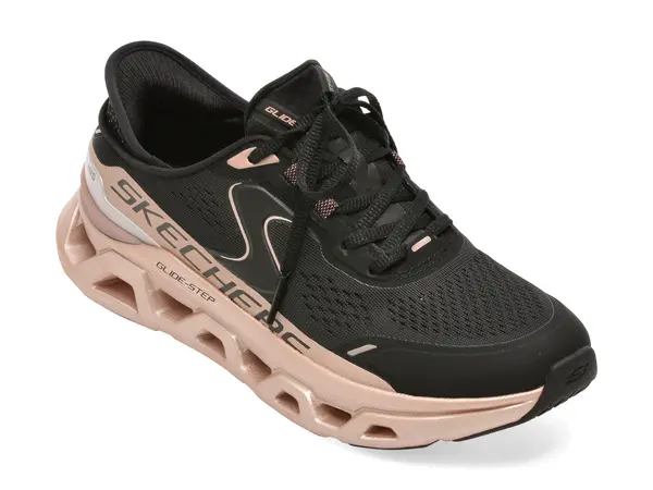 Pantofi sport SKECHERS negri, GLIDE-STEP ALTUS, din material textil