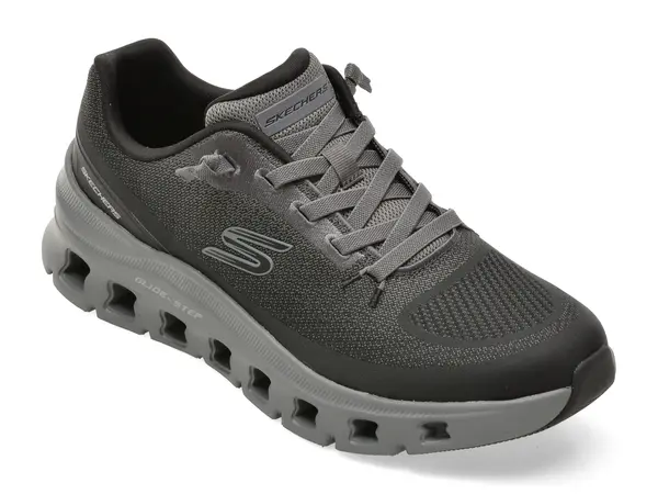 Pantofi sport SKECHERS negri, GLIDE-STEP PRO, din material textil
