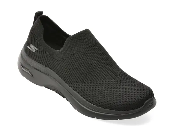 Pantofi sport SKECHERS negri, GO WALK ARCH FIT 2.0, din material textil