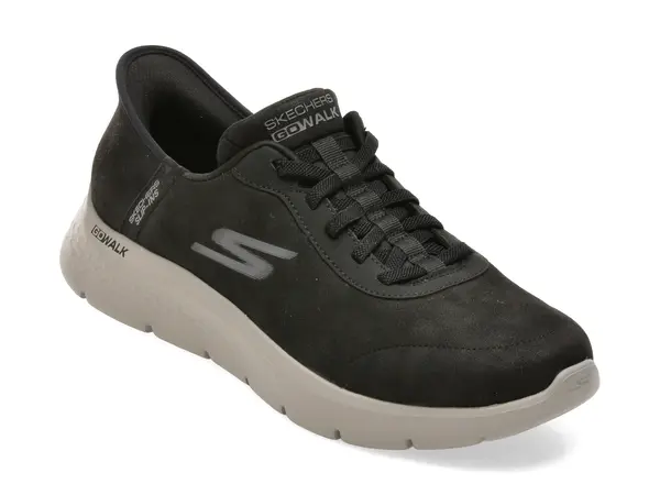 Pantofi sport SKECHERS negri, GO WALK FLEX, din material textil