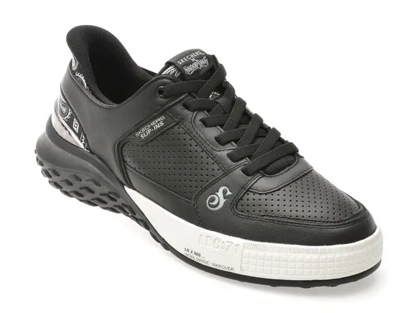 Pantofi sport SKECHERS negri, SIZZLE, din piele naturala