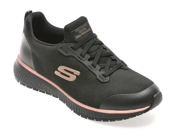 Pantofi sport SKECHERS negri, SQUAD SR, din material textil