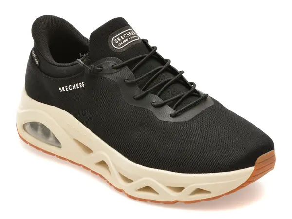 Pantofi sport SKECHERS negri, UNO GLIDE-STEP, din material textil