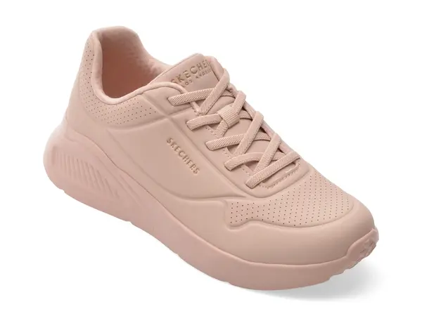 Pantofi sport SKECHERS roz, UNO LITE, din piele ecologica