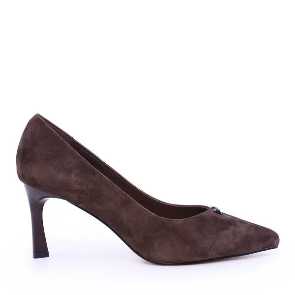Pantofi stiletto femei Enzo Bertini maro din piele întoarsă 1392DP0124VM