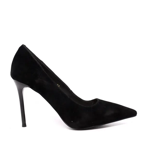 Pantofi stiletto femei Luca di Gioia negri din piele întoarsă 1260DP7264VN