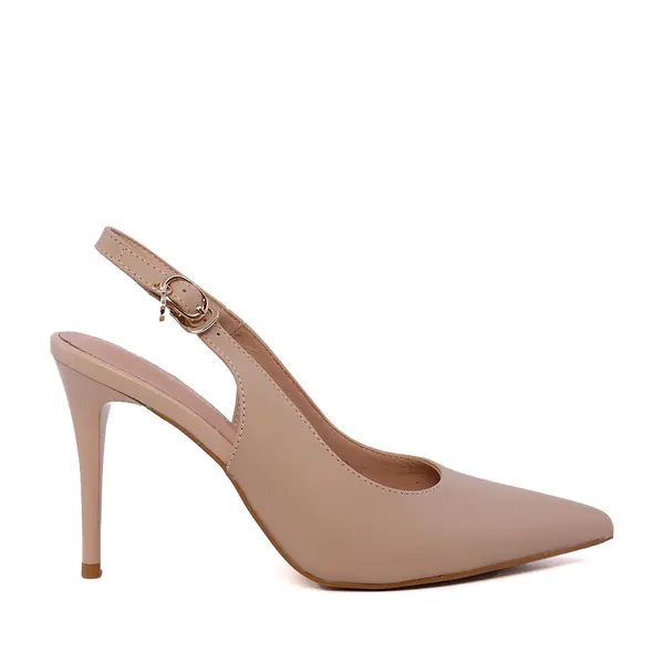 Pantofi stiletto slingback femei Enzo Bertini bej din piele 1111DD2336BE