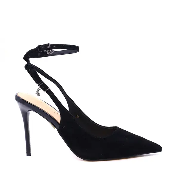 Pantofi stiletto slingback femei Enzo Bertini negri din piele întoarsă 1391dd9371vn