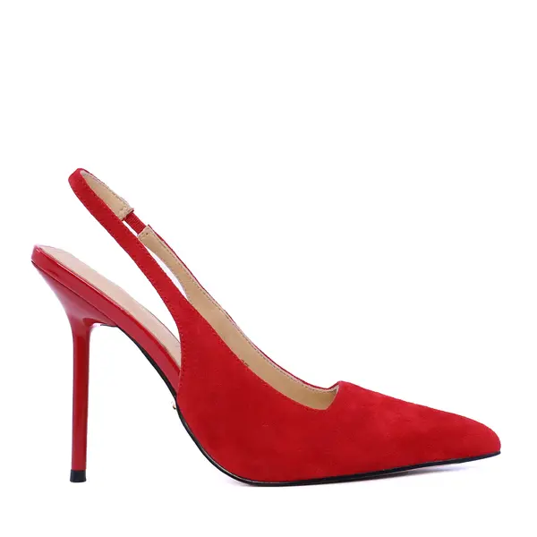 Pantofi stiletto slingback femei Enzo Bertini roșii din piele întoarsă 1391dd9471vr