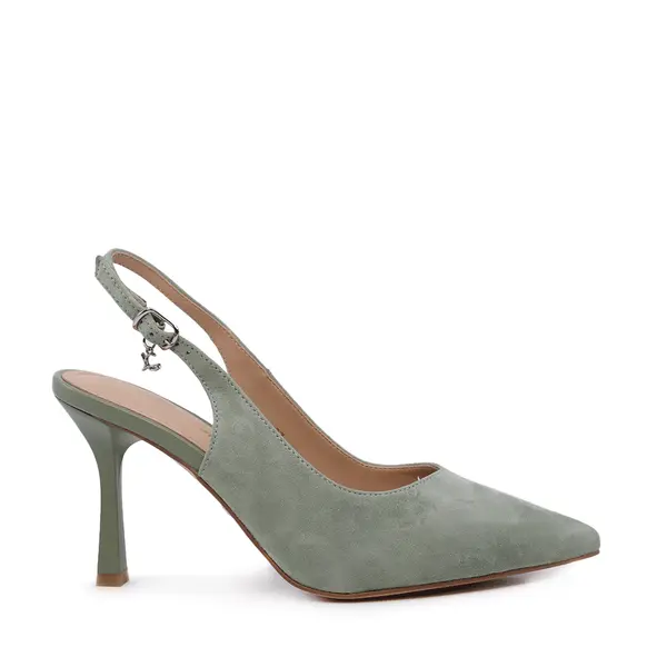 Pantofi stiletto slingback femei Luca di Gioia verzi din piele întoarsă 1261DD7301VV
