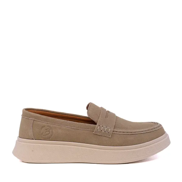 Pantofi tip mocasin bărbați Benvenuti taupe din piele întoarsă 1531BM0524VTA