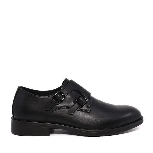 Pantofi tip Monk barbati Benvenuti negri din piele 2020bp6612n