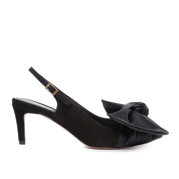 Pantofi Vesa, Piele Intoarsa, Negri - 36 / 11 cm