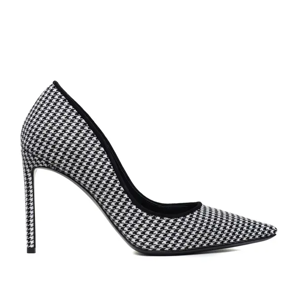 Pantofi Zurra Pepit Textil, Alb/Negru - Premium Collection - 40 / 10 cm