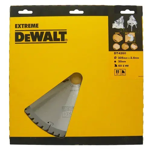 Panza fierastrau pentru lemn, DeWalt, Extreme, Metal, 305x30x2.6 mm, 60 dinti, Argintiu