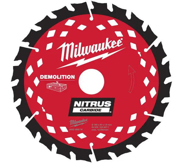 Panza pentru fierastrau circular Milwaukee, diametru exterior 190mm, diametru interior 30mm, latime dinti 1.6mm, 4932499376