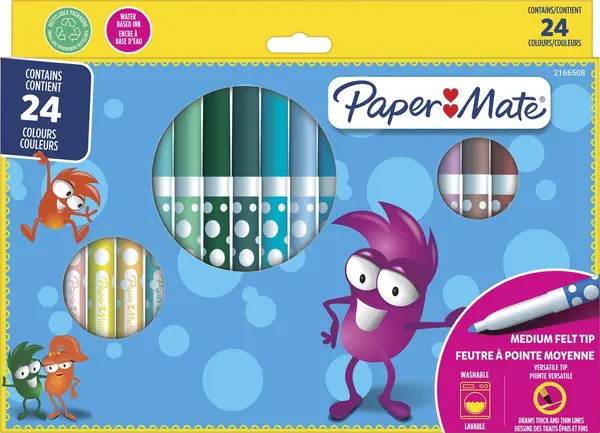 Paper Mate - Colorare pentru copii, 24 de culori