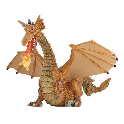 Papo Figurina Dragon Auriu Inaripat Cu Flacara